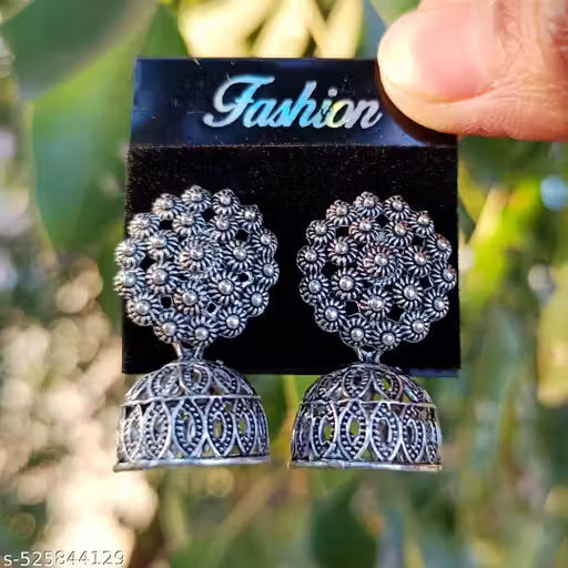 Latest Designer Jhumki Silver Earrings Set Combo Of 4