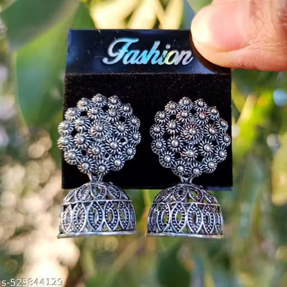 Latest Designer Jhumki Silver Earrings Set Combo Of 4