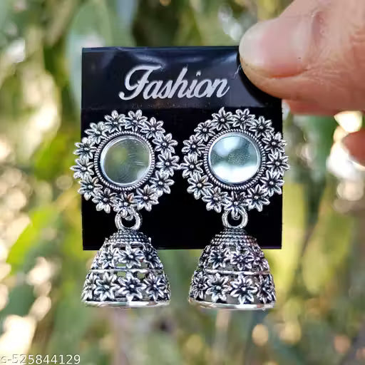 Latest Designer Jhumki Silver Earrings Set Combo Of 4
