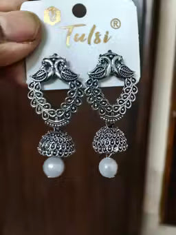 6 Pairs of Antique Designer Oxidized Jhumka Ear Rings