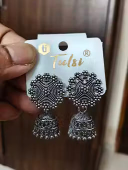 6 Pairs of Antique Designer Oxidized Jhumka Ear Rings