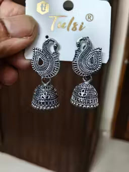 6 Pairs of Antique Designer Oxidized Jhumka Ear Rings